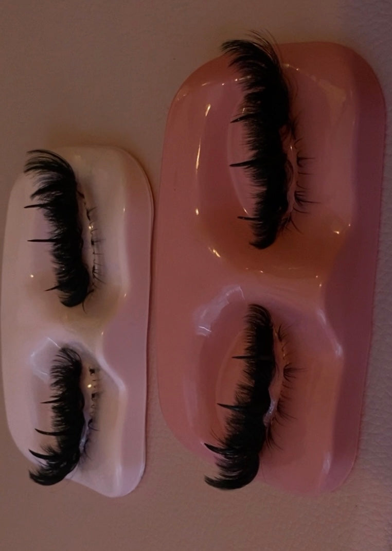 Messy Cat eye with spikes + bottoms custom lash strips